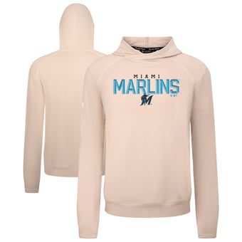 Men's Levelwear  Khaki Miami Marlins Mandate Carve Tri-Blend Hoodie