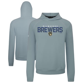 Men's Levelwear  Gray Milwaukee Brewers Mandate Carve Tri-Blend Hoodie
