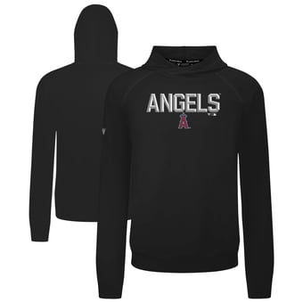 Men's Levelwear  Black Los Angeles Angels Mandate Carve Tri-Blend Hoodie