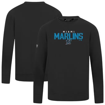 Men's Levelwear  Black Miami Marlins Mandate Carve Tri-Blend Sweatshirt