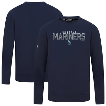Men's Levelwear  Navy Seattle Mariners Mandate Carve Tri-Blend Sweatshirt