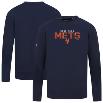 Men's Levelwear  Navy New York Mets Mandate Carve Tri-Blend Sweatshirt