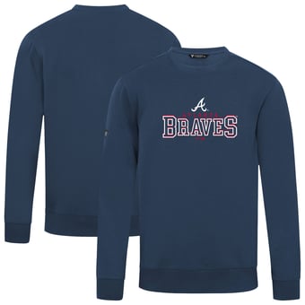 Men's Levelwear  Navy Atlanta Braves Zane Journey Sweatshirt