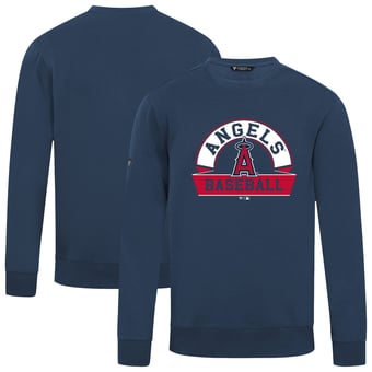 Men's Levelwear  Navy Los Angeles Angels Zane Banner Arch Sweatshirt