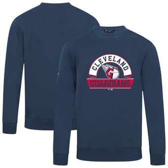 Men's Levelwear  Navy Cleveland Guardians Zane Banner Arch Sweatshirt