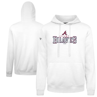 Men's Levelwear  White Atlanta Braves Podium Journey Hoodie