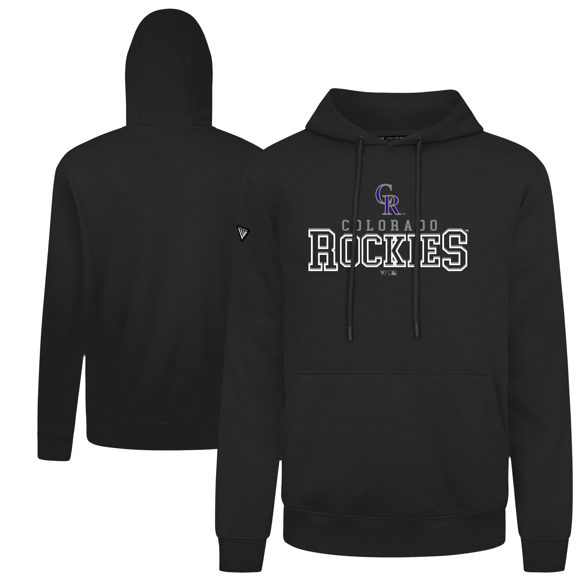 Men’s Levelwear Black Colorado Rockies Podium Journey Hoodie Men’s Levelwear Black Colorado Rockies Podium Journey Hoodie