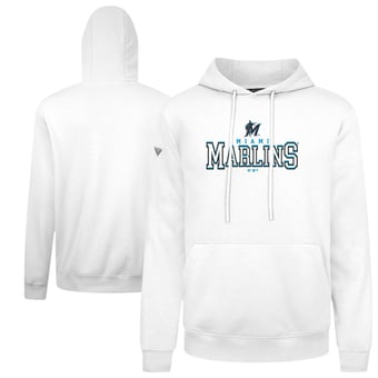 Men's Levelwear  White Miami Marlins Podium Journey Hoodie