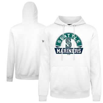 Men's Levelwear  White Seattle Mariners Podium Banner Arch Hoodie