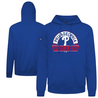 Men's Levelwear  Royal Philadelphia Phillies Podium Banner Arch Hoodie