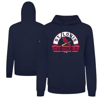 Men's Levelwear  Navy St. Louis Cardinals Podium Banner Arch Hoodie