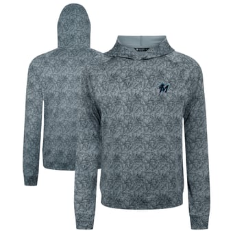Men's Levelwear  Gray Miami Marlins Albatross Raglan Hoodie