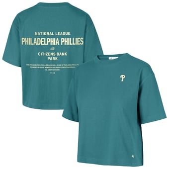 Women's '47  Teal Philadelphia Phillies Plus Size Leon City Cropped T-Shirt