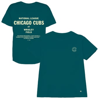 Women's '47  Teal Chicago Cubs Plus Size Leon City Cropped T-Shirt
