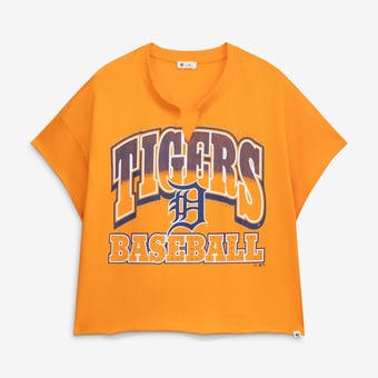 Women's '47  Orange Detroit Tigers Plus Size Win Big Oversized Notch-Neck T-Shirt