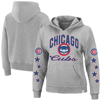 Women's '47  Heather Gray Chicago Cubs Plus Size Starry Eye Hoodie