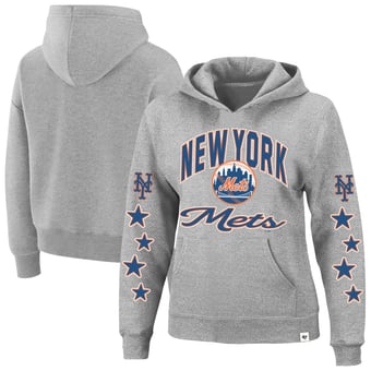 Women's '47  Heather Gray New York Mets Plus Size Starry Eye Hoodie