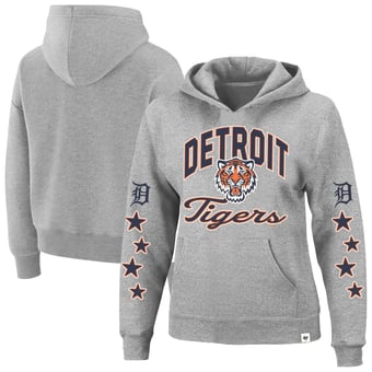 Women's '47  Heather Gray Detroit Tigers Plus Size Starry Eye Hoodie