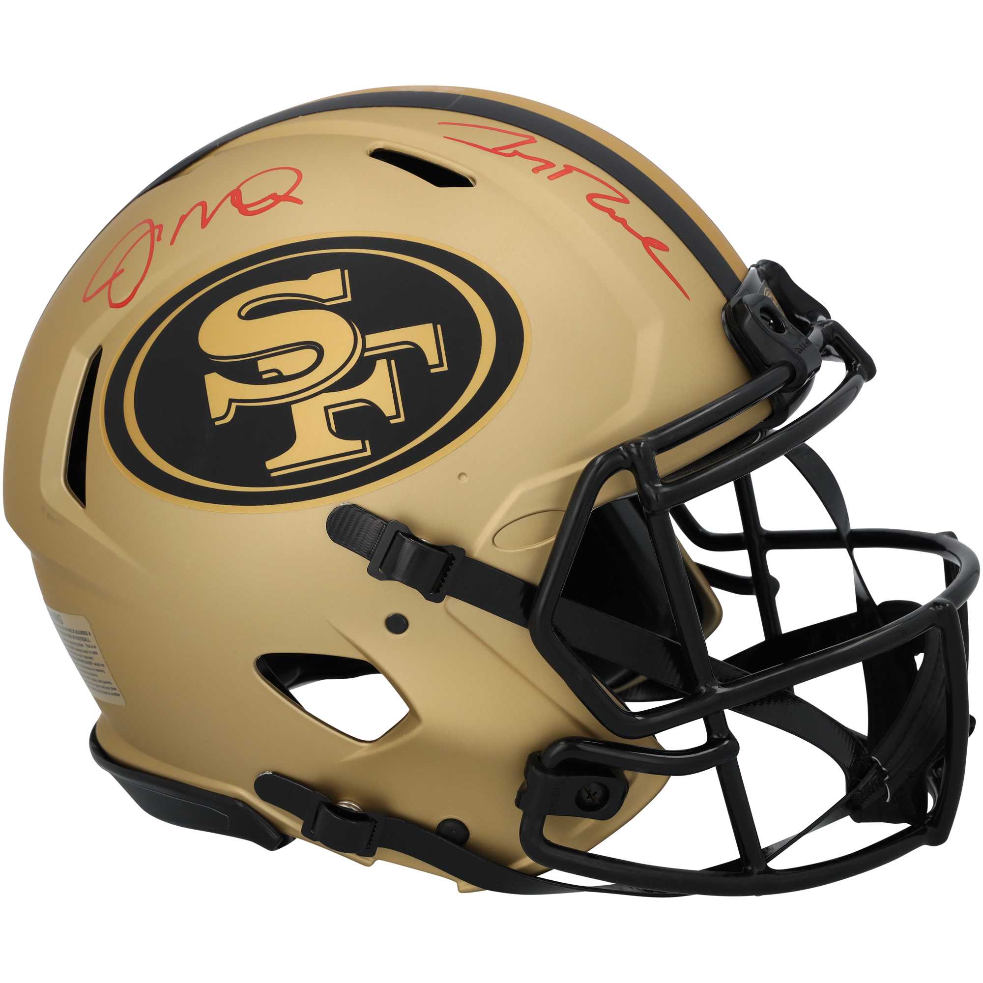 Jerry Rice and Joe Montana San Francisco 49ers Autographed Riddell Rave Speed Authentic Helmet