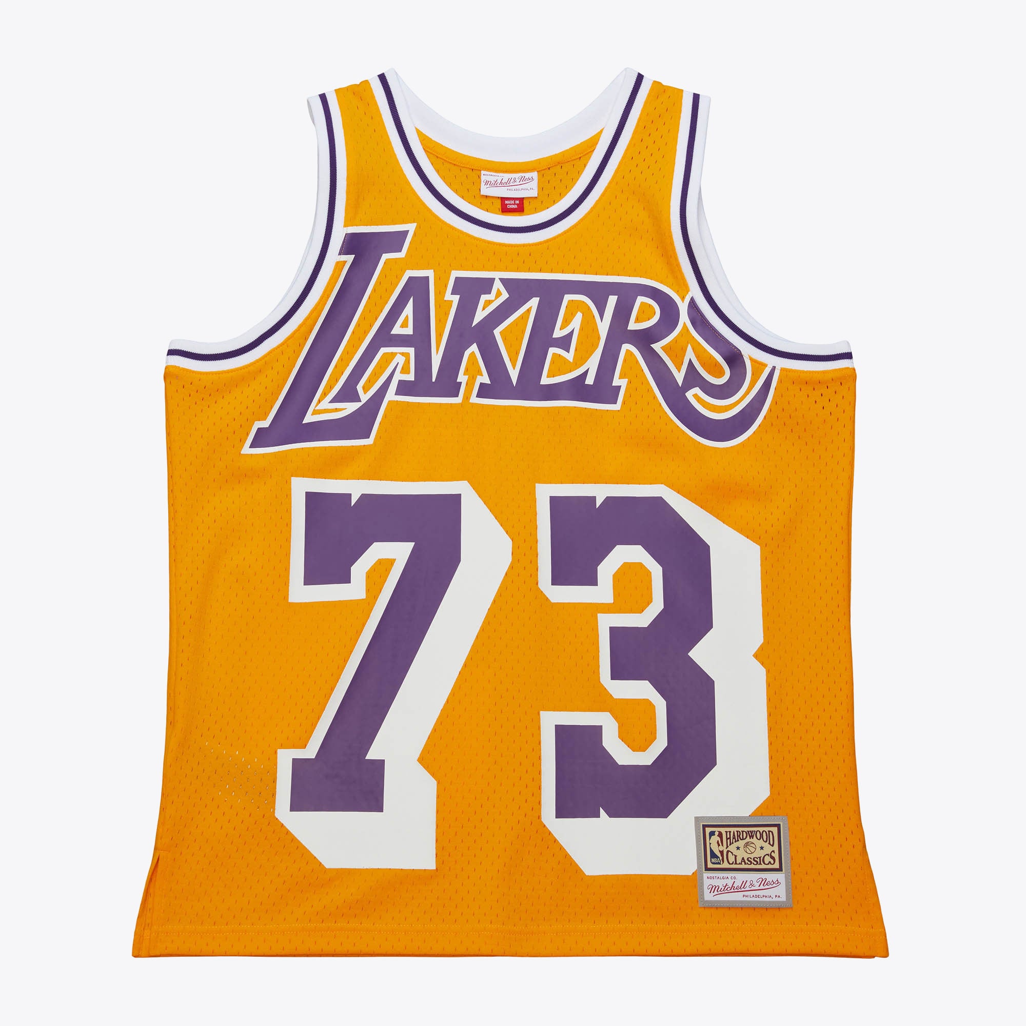 Dennis Rodman Los Angeles Lakers 1998 Mitchell & Ness Maxxed Out Trikot – Gelb