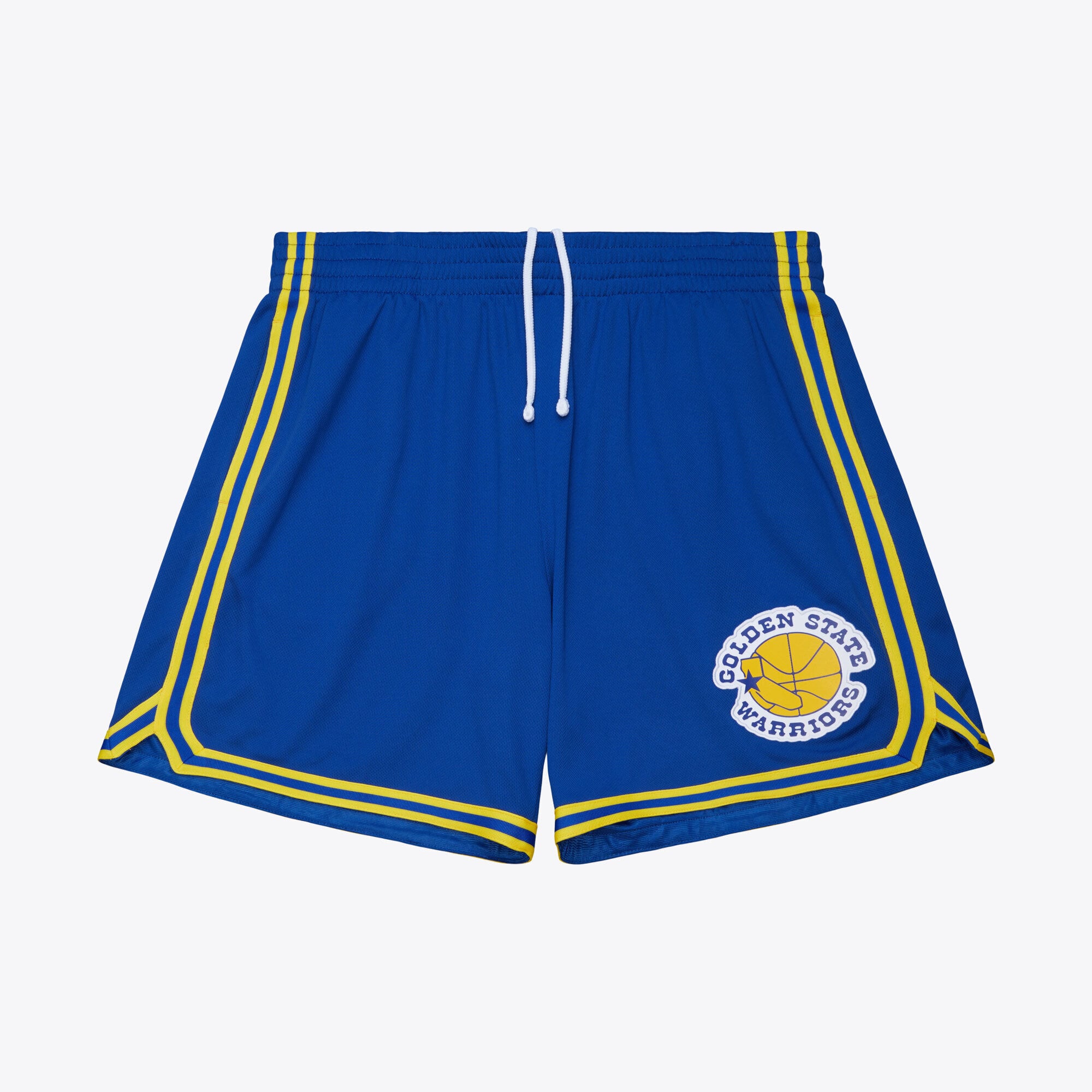 Short de match avec logo Mitchell & Ness en maille pour la victoire en prolongation des Golden State Warriors