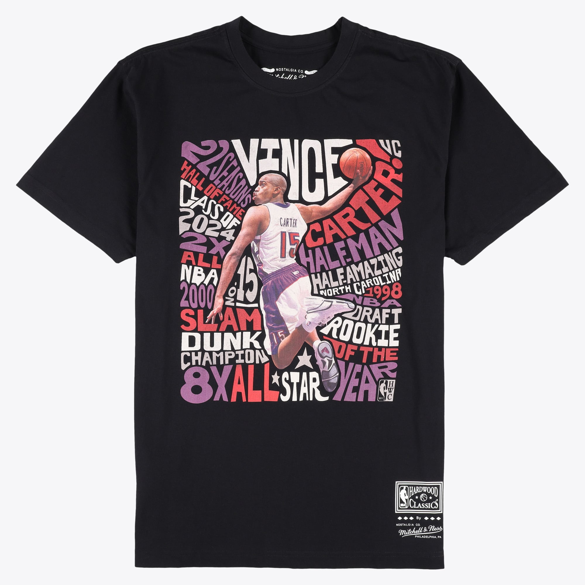 Toronto Raptors Mitchell & Ness Player Abstract T-Shirt Vince Carter
