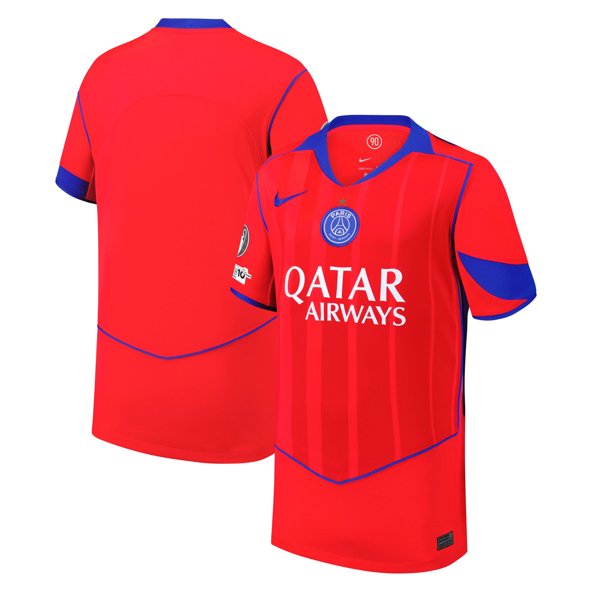 PSG Nike Stadium Ausweichtrikot 2025-26 - Kinder mit Champions d'Europe und UEFA Foundation 10 Jahre Abzeichen
