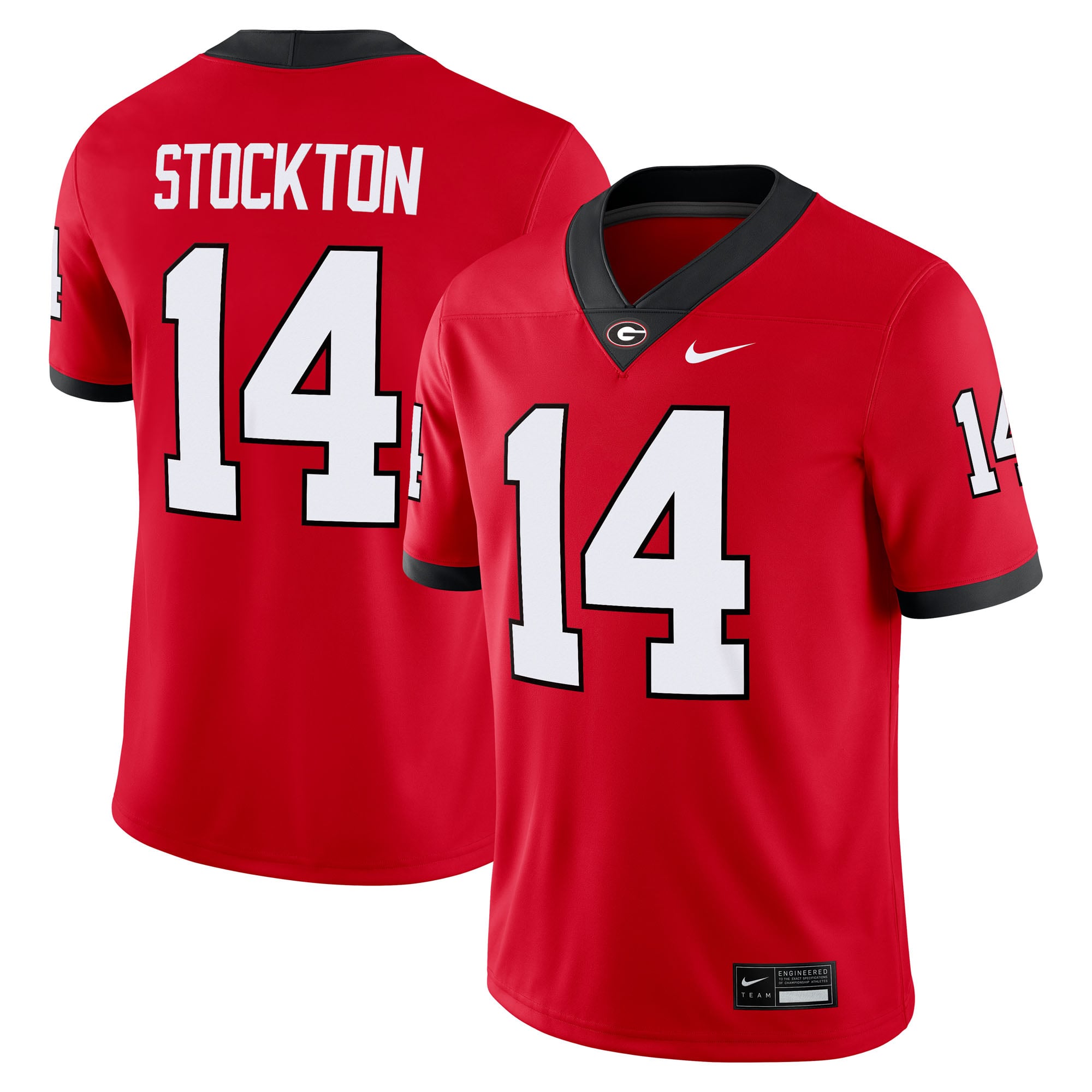 Men's Nike Gunner Stockton Red Georgia Bulldogs Home  NIL Football Game Jersey