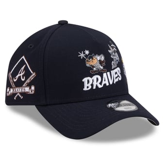 Youth New Era Navy Atlanta Braves Looney Tunes A-Frame 9FORTY Adjustable Hat
