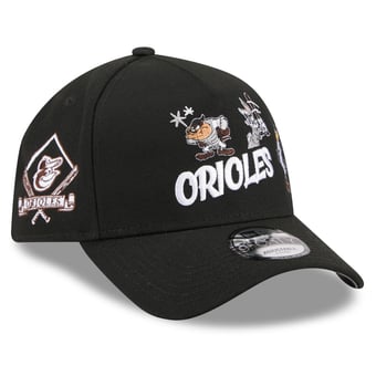 Youth New Era Black Baltimore Orioles Looney Tunes A-Frame 9FORTY Adjustable Hat