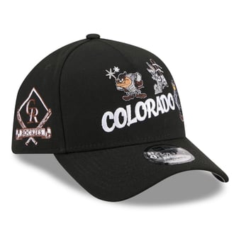 Youth New Era Black Colorado Rockies Looney Tunes A-Frame 9FORTY Adjustable Hat