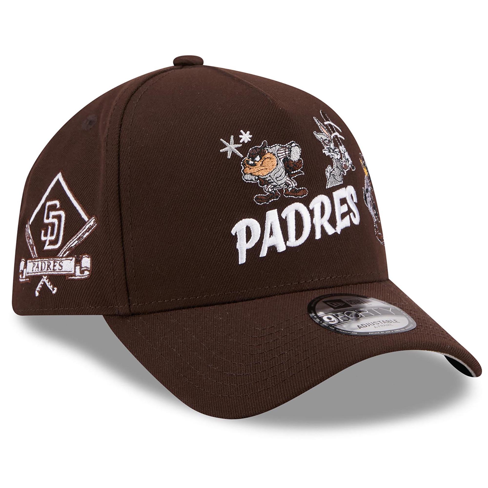 Men's New Era Brown San Diego Padres Looney Tunes A-Frame 9FORTY Adjustable Hat