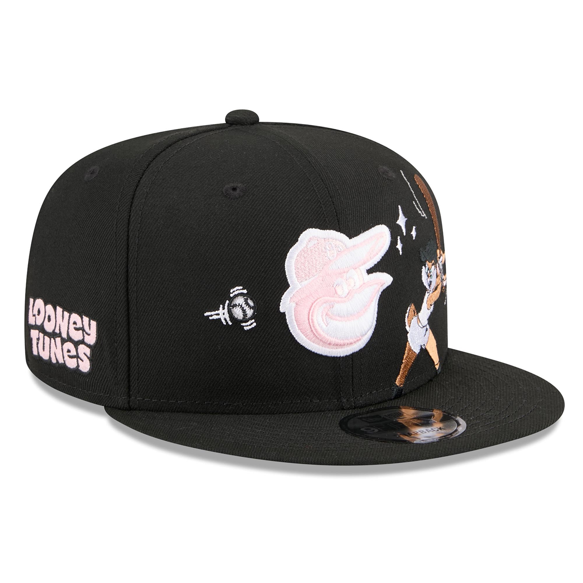 Men's New Era Black Baltimore Orioles Looney Tunes Lola Bunny 9FIFTY Snapback Hat