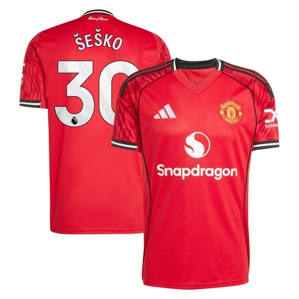 Maillot Domicile Manchester United adidas 2025-26 avec flocage Šeško 30