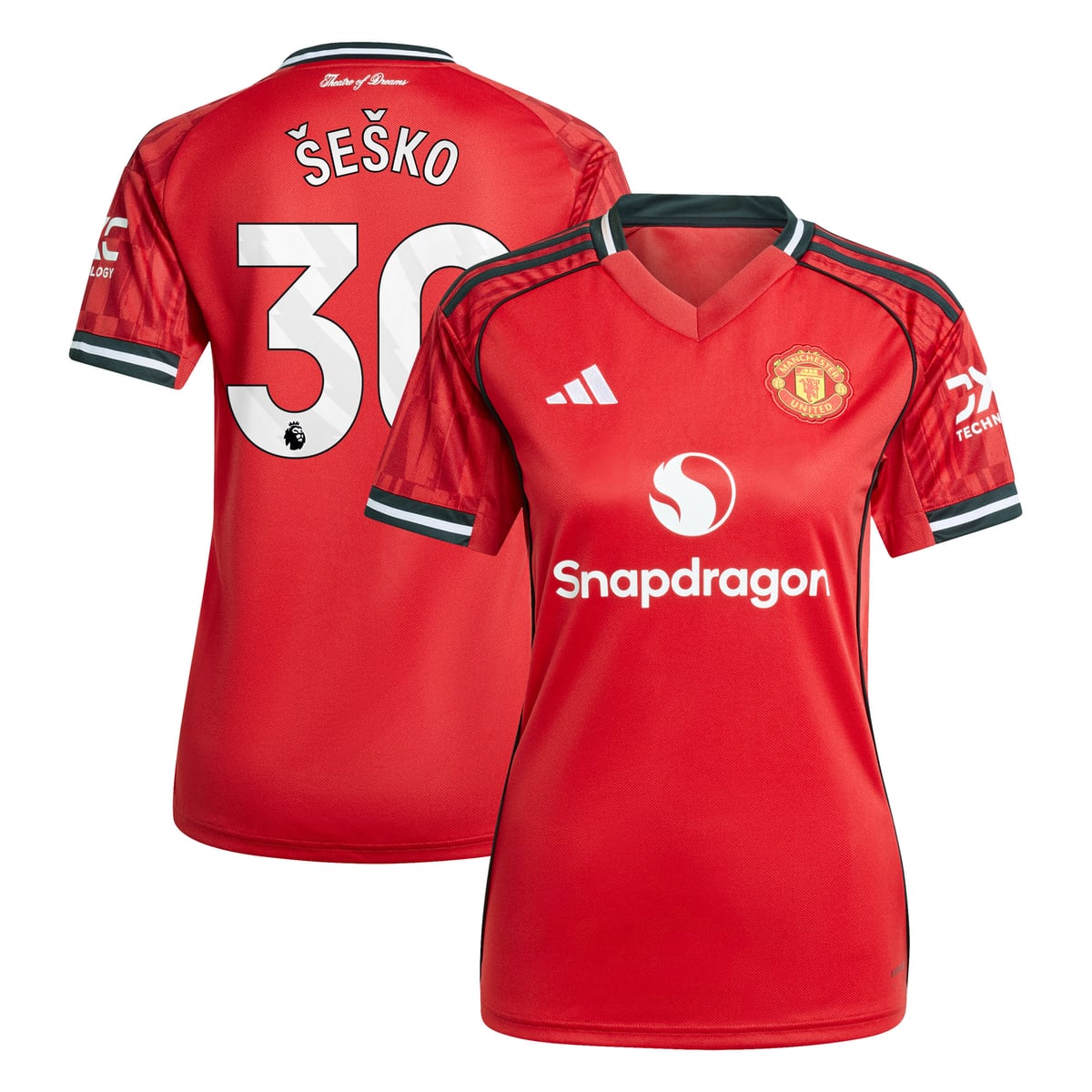 Maillot Domicile Manchester United adidas 2025-26 - Femme avec flocage Šeško 30
