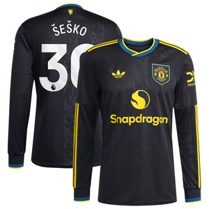 Maillot troisième tenue Manchester United adidas 2025-26 - Manches longues avec flocage Šeško 30, vue 2