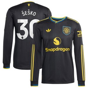 Maillot Troisième Manchester United adidas Authentic 2025-26 - Manches longues avec flocage Šeško 30, vue 2