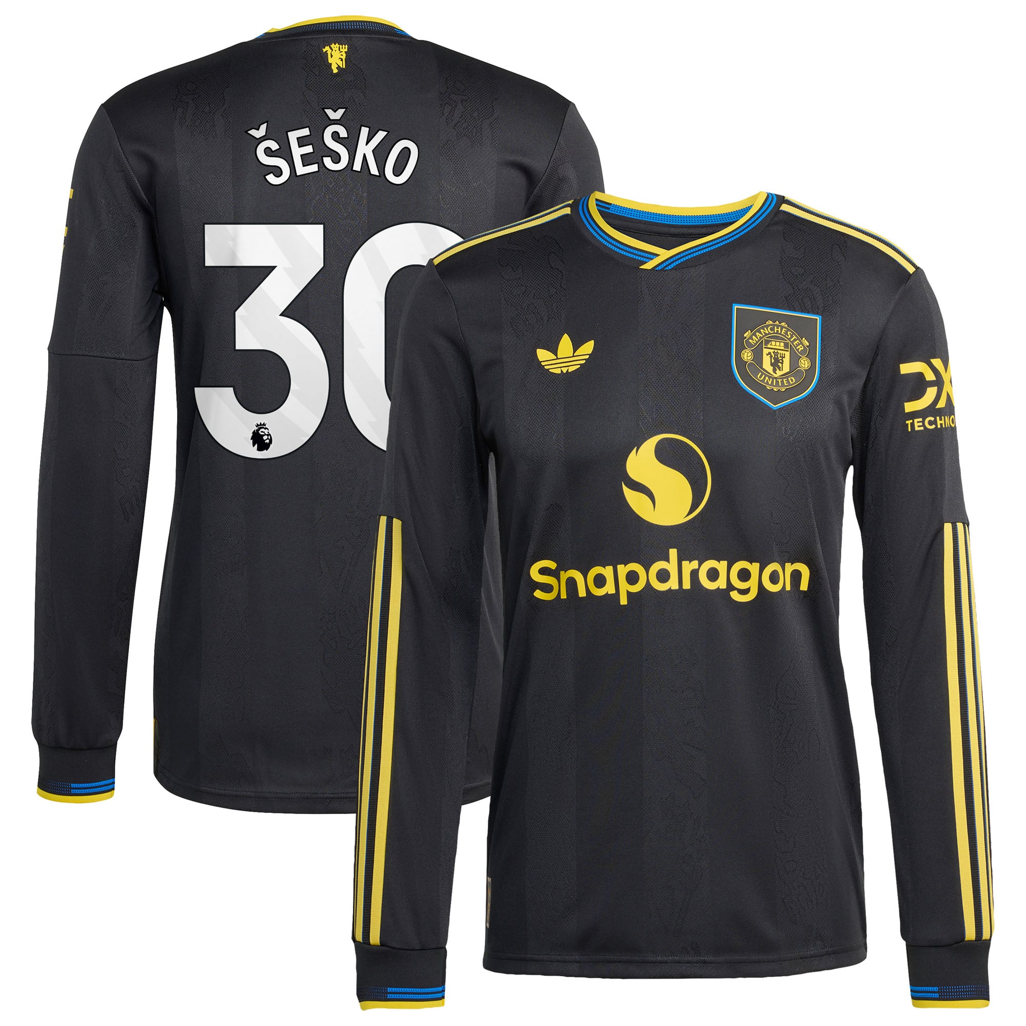 Maillot Troisième Manchester United adidas Authentic 2025-26 - Manches longues avec flocage Šeško 30