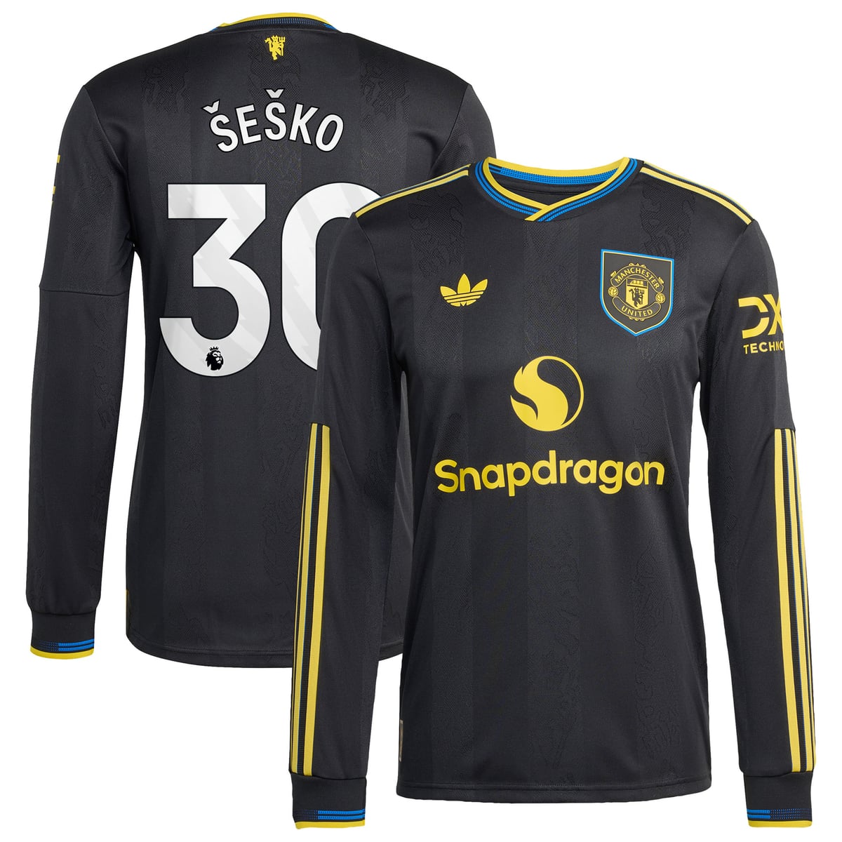 Maillot Troisième Manchester United adidas Authentic 2025-26 - Manches longues avec flocage Šeško 30