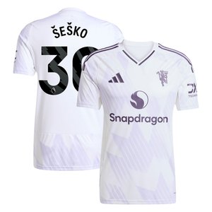 Maillot Extérieur de Manchester United adidas 2025-26 avec flocage Šeško 30, vue 2