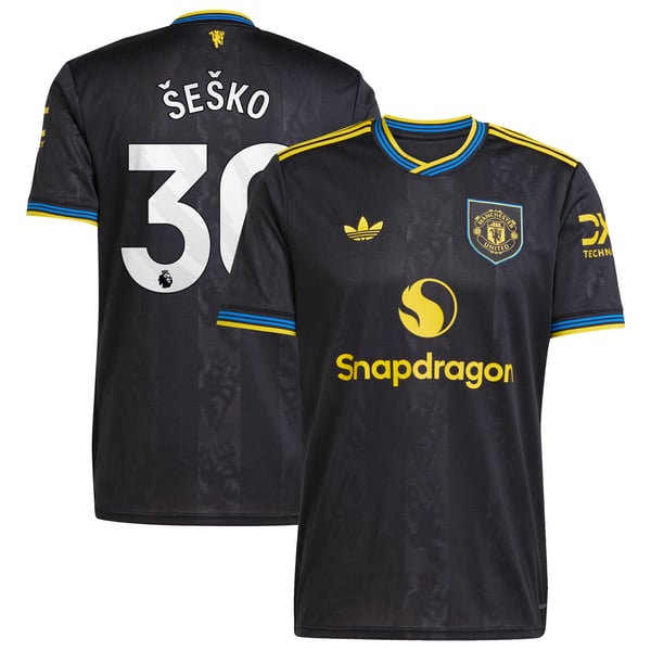 Maillot troisième tenue Manchester United adidas 2025-26 avec flocage Šeško 30