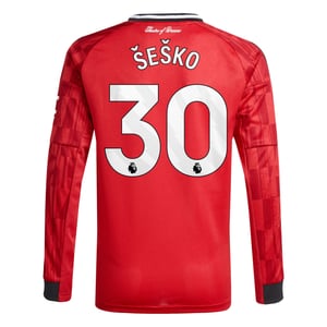 Maillot Domicile Manchester United adidas 2025-26 - Enfant - Manches longues avec flocage Šeško 30, vue 4