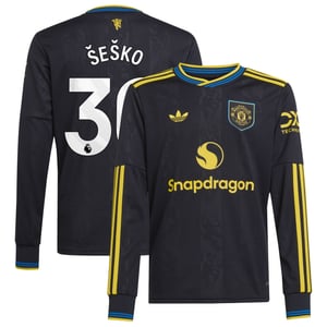 Troisième Maillot Manchester United adidas 2025-26 - Manches longues - Enfants avec flocage Šeško 30, vue 1