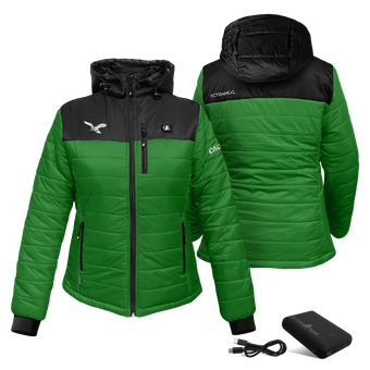 Women's ActionHeat Kelly Green/Black Philadelphia Eagles 5V Battery Heated Insulated Puffer Full-Zip Jacket