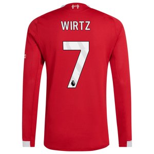 Maillot Authentique Liverpool adidas Domicile 25/26 - Manches longues avec flocage Wirtz 7, vue 4