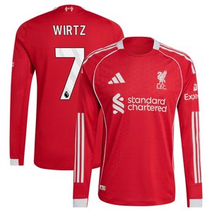 Maillot Authentique Liverpool adidas Domicile 25/26 - Manches longues avec flocage Wirtz 7, vue 1
