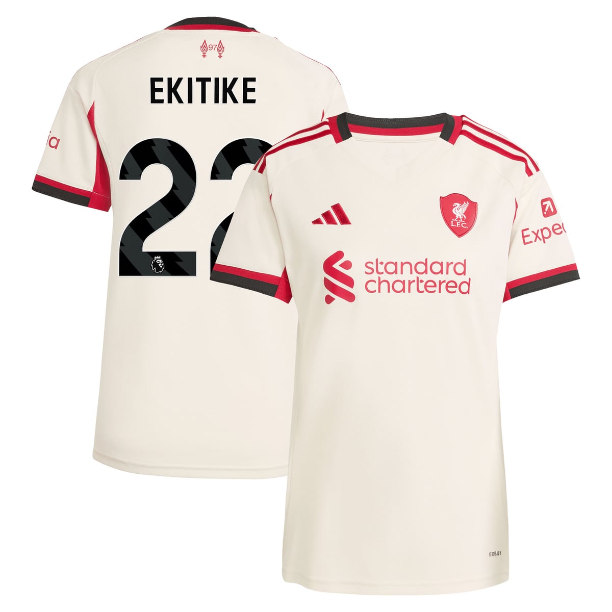 Maillot adidas Liverpool Extérieur 25/26 - Femmes avec flocage Ekitike 22