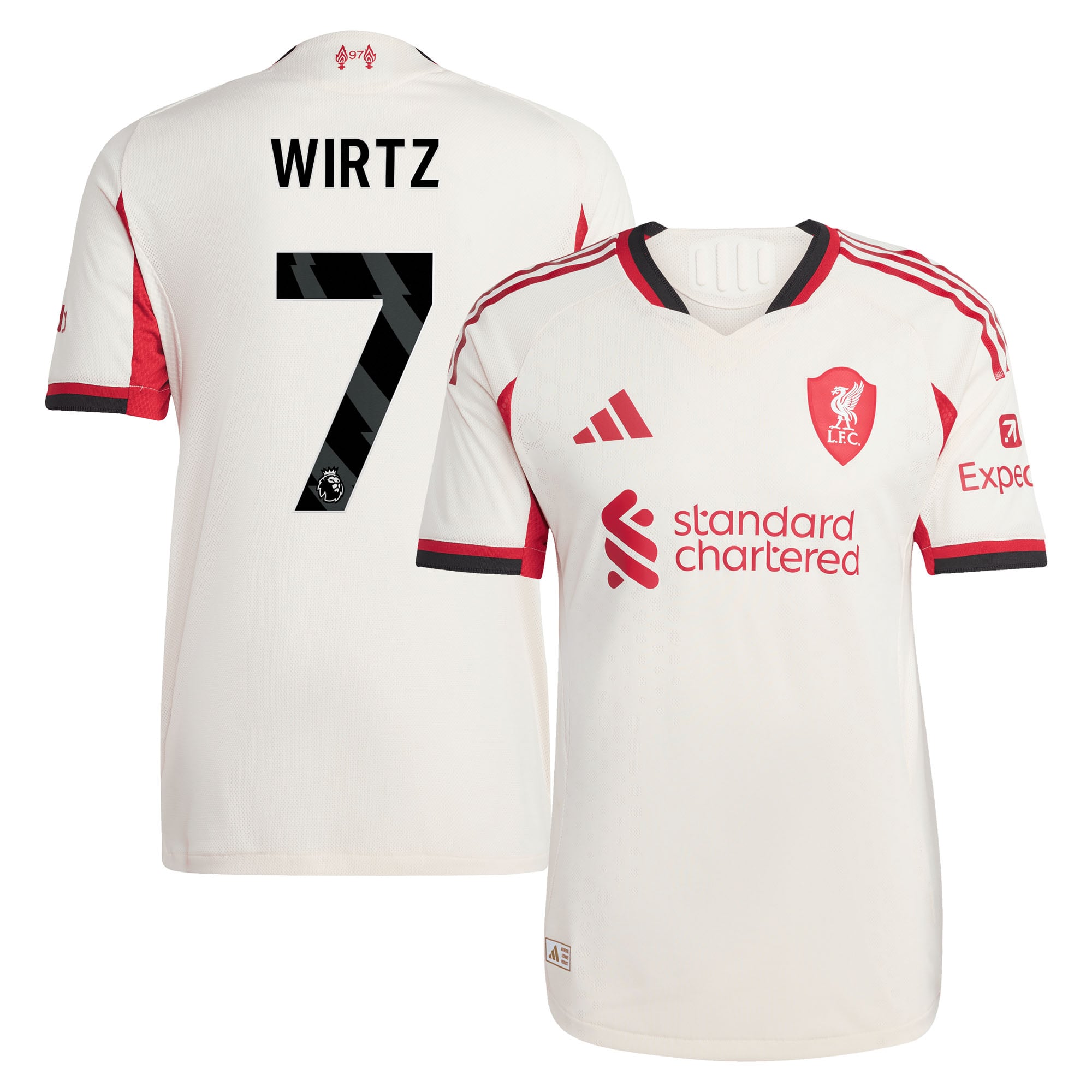 Maillot Authentique adidas Liverpool Extérieur 25/26 avec flocage Wirtz 7