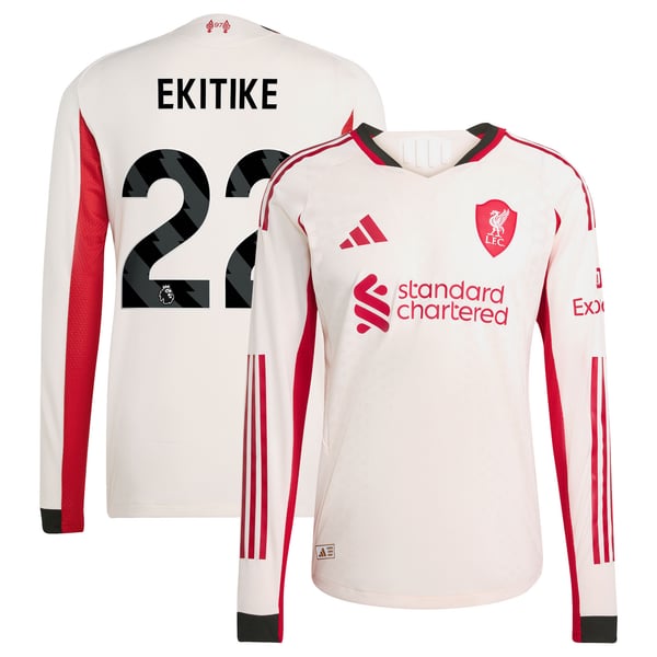 Maillot Authentique adidas Liverpool Extérieur 25/26 - Manches Longues avec flocage Ekitike 22