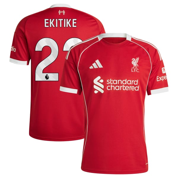 Maillot Liverpool adidas Domicile 25/26 avec flocage Ekitike 22